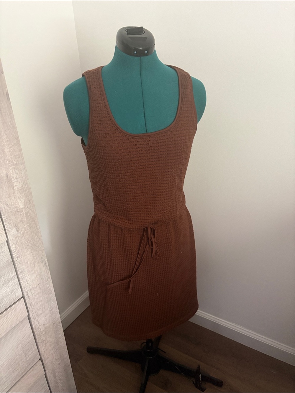 SHEIN Brown Waffle Knit Tank Dress - Picture 1 of 1